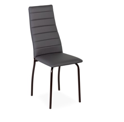 Обеденный стул Волна, прошивка горизонтально, каркас металл коричневый, экотекс серый в Салехарде - изображение