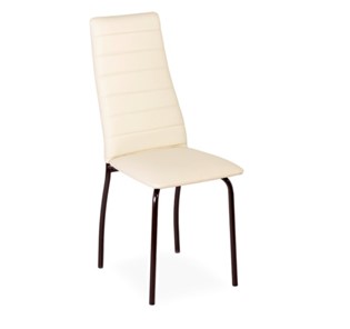 Обеденный стул Волна, прошивка горизонтально, каркас металл коричневый, экотекс крем в Лабытнанги