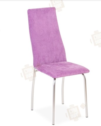 Кухонный стул Волна, каркас металл хром, инфинити фиолетовый в Салехарде - изображение