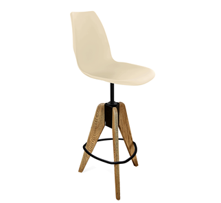 Барный стул SHT-ST29/S92 (бежевый ral1013/брашированный коричневый/черный муар) в Лабытнанги