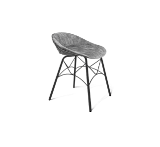 Обеденный стул SHT-ST19-SF1 / SHT-S107 (дымный/черный муар) в Лабытнанги - предосмотр