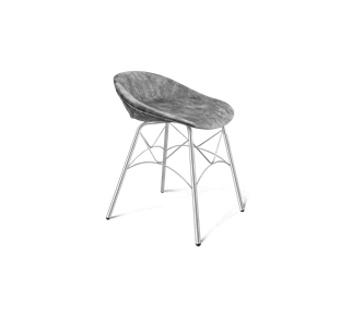 Обеденный стул SHT-ST19-SF1 / SHT-S107 (дымный/хром лак) в Новом Уренгое