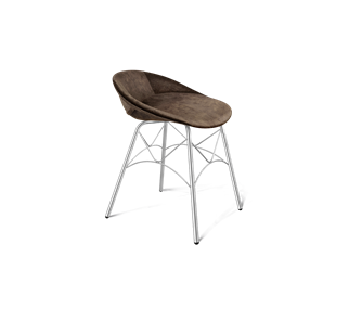 Обеденный стул SHT-ST19-SF1 / SHT-S107 (кофейный трюфель/хром лак) в Губкинском