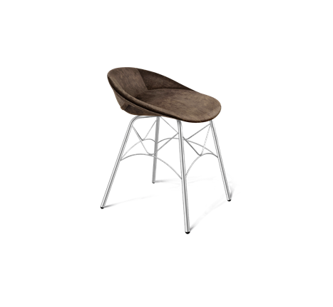 Обеденный стул SHT-ST19-SF1 / SHT-S107 (кофейный трюфель/хром лак) в Салехарде - изображение