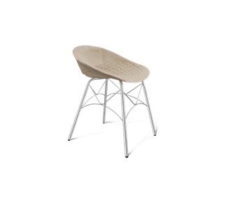 Обеденный стул SHT-ST19-SF1 / SHT-S107 (ванильный крем/хром лак) в Салехарде