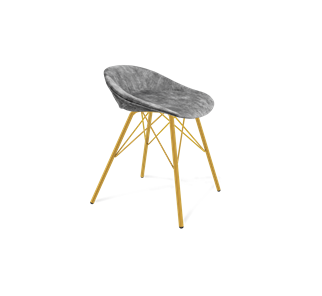 Обеденный стул SHT-ST19-SF1 / SHT-S37 (дымный/золото) в Салехарде - предосмотр