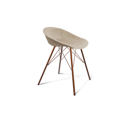 Обеденный стул SHT-ST19-SF1 / SHT-S37 (ванильный крем/медный металлик) в Салехарде - изображение
