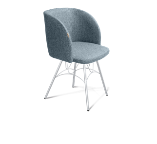 Обеденный стул SHT-ST33 / SHT-S100 (синий лед/хром лак) в Салехарде