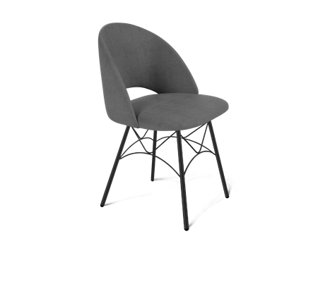 Обеденный стул SHT-ST34 / SHT-S107 (платиново-серый/черный муар) в Салехарде - изображение