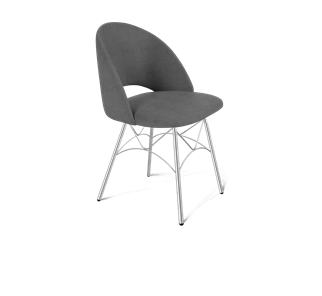Обеденный стул SHT-ST34 / SHT-S107 (платиново-серый/хром лак) в Салехарде - предосмотр