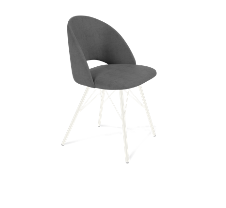 Обеденный стул SHT-ST34 / SHT-S37 (платиново-серый/белый муар) в Салехарде - изображение