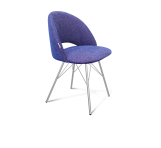 Обеденный стул SHT-ST34 / SHT-S37 (синий мираж/хром лак) в Салехарде