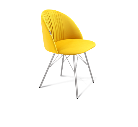 Обеденный стул SHT-ST35-1 / SHT-S37 (имперский жёлтый/хром лак) в Салехарде - изображение
