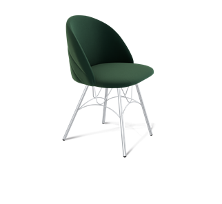 Обеденный стул SHT-ST35-2 / SHT-S100 (лиственно-зеленый/хром лак) в Салехарде