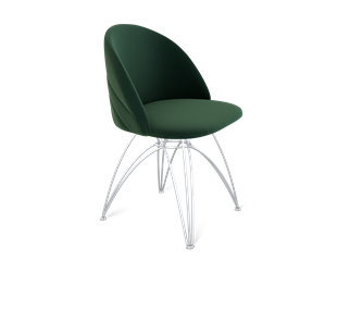 Обеденный стул SHT-ST35-2 / SHT-S112 (лиственно-зеленый/хром лак) в Салехарде
