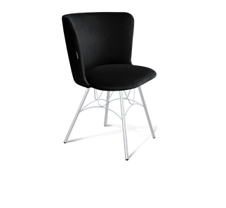 Обеденный стул SHT-ST36 / SHT-S100 (ночное затмение/хром лак) в Лабытнанги