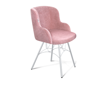 Обеденный стул SHT-ST39 / SHT-S100 (пыльная роза/хром лак) в Салехарде - изображение