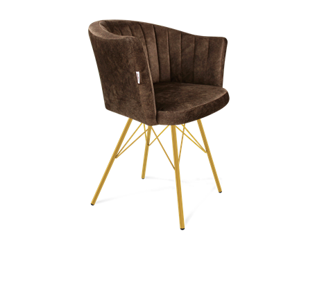 Обеденный стул SHT-ST42-1 / SHT-S37 (кофейный трюфель/золото) в Салехарде - изображение