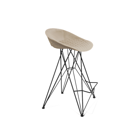 Полубарный стул SHT-ST19-SF1 / SHT-S66-1 (ванильный крем/черный муар) в Лабытнанги - изображение