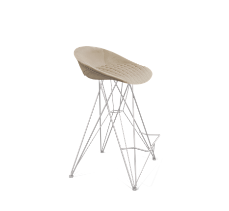 Полубарный стул SHT-ST19-SF1 / SHT-S66-1 (ванильный крем/хром лак) в Салехарде - изображение