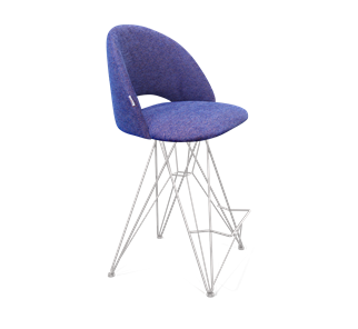 Полубарный стул SHT-ST34 / SHT-S66-1 (синий мираж/хром лак) в Салехарде