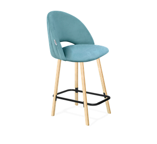 Полубарный стул SHT-ST34-1 / SHT-S94-1 (голубая пастель/прозрачный лак/черный муар) в Салехарде