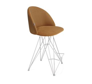 Полубарный стул SHT-ST35 / SHT-S66-1 (горчичный/хром лак) в Салехарде