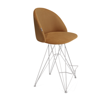 Полубарный стул SHT-ST35 / SHT-S66-1 (горчичный/хром лак) в Салехарде - изображение