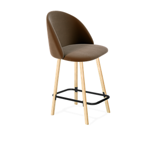 Полубарный стул SHT-ST35 / SHT-S94-1 (кофейный ликер/прозрачный лак/черный муар) в Салехарде