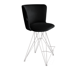 Полубарный стул SHT-ST36 / SHT-S66-1 (ночное затмение/хром лак) в Салехарде