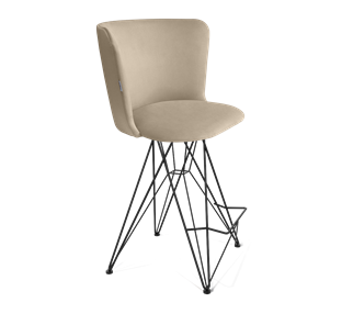 Полубарный стул SHT-ST36 / SHT-S66-1 (ванильный крем/черный муар) в Салехарде