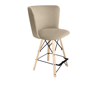 Полубарный стул SHT-ST36 / SHT-S80-1 (ванильный крем/прозрачный лак/черный) в Салехарде