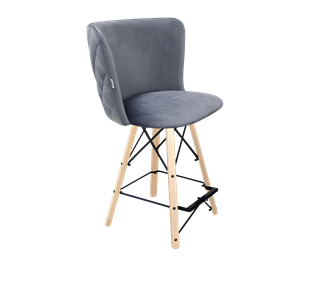 Полубарный стул SHT-ST36-3 / SHT-S80-1 (нейтральный серый/прозрачный лак/черный) в Салехарде