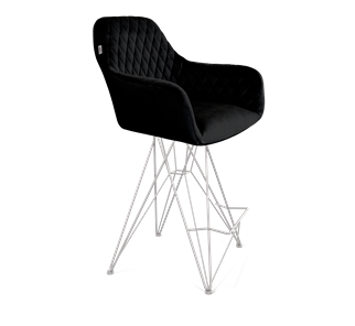 Полубарный стул SHT-ST38 / SHT-S66-1 (ночное затмение/хром лак) в Салехарде
