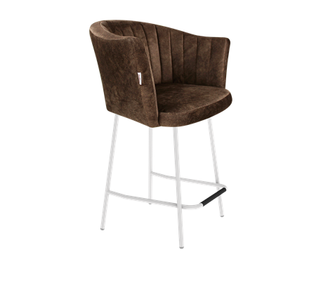 Полубарный стул SHT-ST42-1 / SHT-S29P-1 (кофейный трюфель/белый муар) в Салехарде - изображение