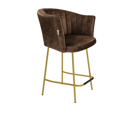 Полубарный стул SHT-ST42-1 / SHT-S29P-1 (кофейный трюфель/золото) в Салехарде - изображение