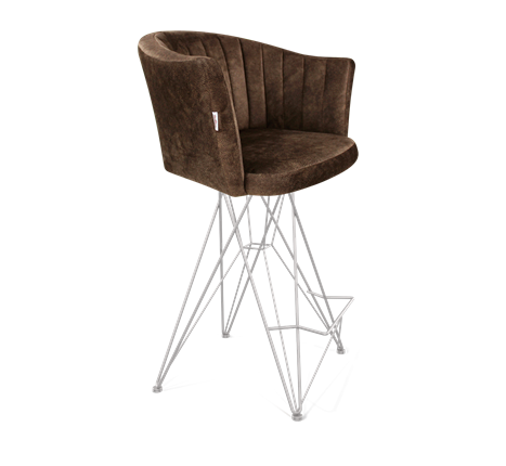 Полубарный стул SHT-ST42-1 / SHT-S66-1 (кофейный трюфель/хром лак) в Салехарде - изображение