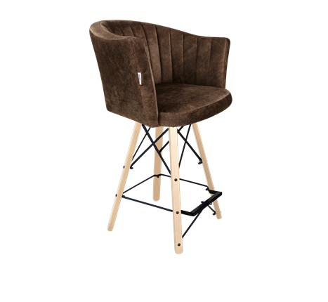 Полубарный стул SHT-ST42-1 / SHT-S80-1 (кофейный трюфель/прозрачный лак/черный) в Салехарде - изображение