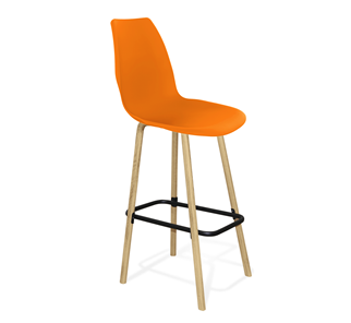 Барный стул SHT-ST29/S94 (оранжевый ral2003/прозрачный лак/черный муар) в Салехарде
