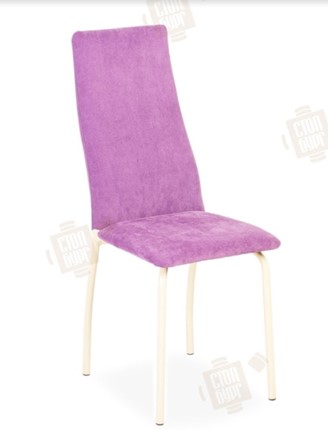 Обеденный стул Волна, каркас металл бежевый, инфинити фиолетовый в Лабытнанги - изображение