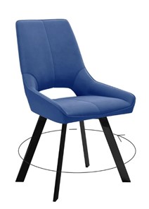 Кухонный стул 268 поворотный, микровелюр Z20 синий, ножки черные в Муравленко