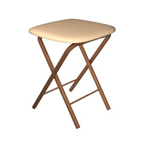 Кухонный табурет Складной СРП-013КВ (квадратное сиденье) Эмаль, бежевый/коричневый в Надыме