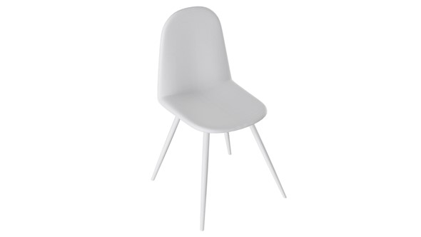 Обеденный стул Марли (конус Т3), Белый муар/Кожзам Белый в Новом Уренгое - изображение