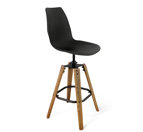 Барный стул SHT-ST29/S93 (черный/брашированный коричневый/черный муар) в Салехарде - изображение
