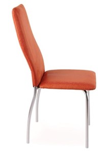 Обеденный стул Волна, каркас хром люкс, нубук -  оранжевый в Муравленко