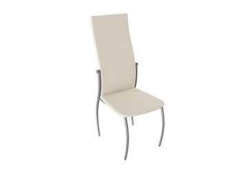 Обеденный стул Комфорт-М, цвет Эмаль Бриллиант, Бежевый Аллигатор к/з 218 (белый перламутр) в Салехарде