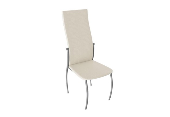 Обеденный стул Комфорт-М, цвет Эмаль Бриллиант, Бежевый Аллигатор к/з 218 (белый перламутр) в Салехарде - изображение