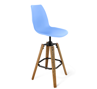 Барный стул SHT-ST29/S93 (голубой pan 278/брашированный коричневый/черный муар) в Новом Уренгое