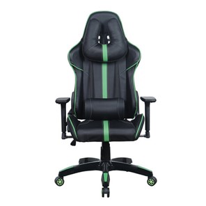 Кресло компьютерное Brabix GT Carbon GM-120 (две подушки, экокожа, черное/зеленое) 531929 в Лабытнанги