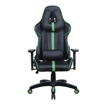 Кресло компьютерное Brabix GT Carbon GM-120 (две подушки, экокожа, черное/зеленое) в Салехарде - изображение